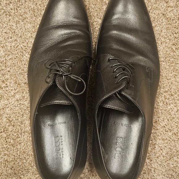 Black leather Oxford dress shoes from the brand BOSS Hugo Boss main image 6